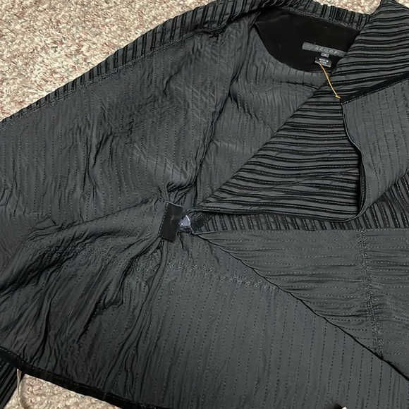 Scoop nyc leather asymmetrical hem wrap blazer/Jacket - Picture 8 of 11